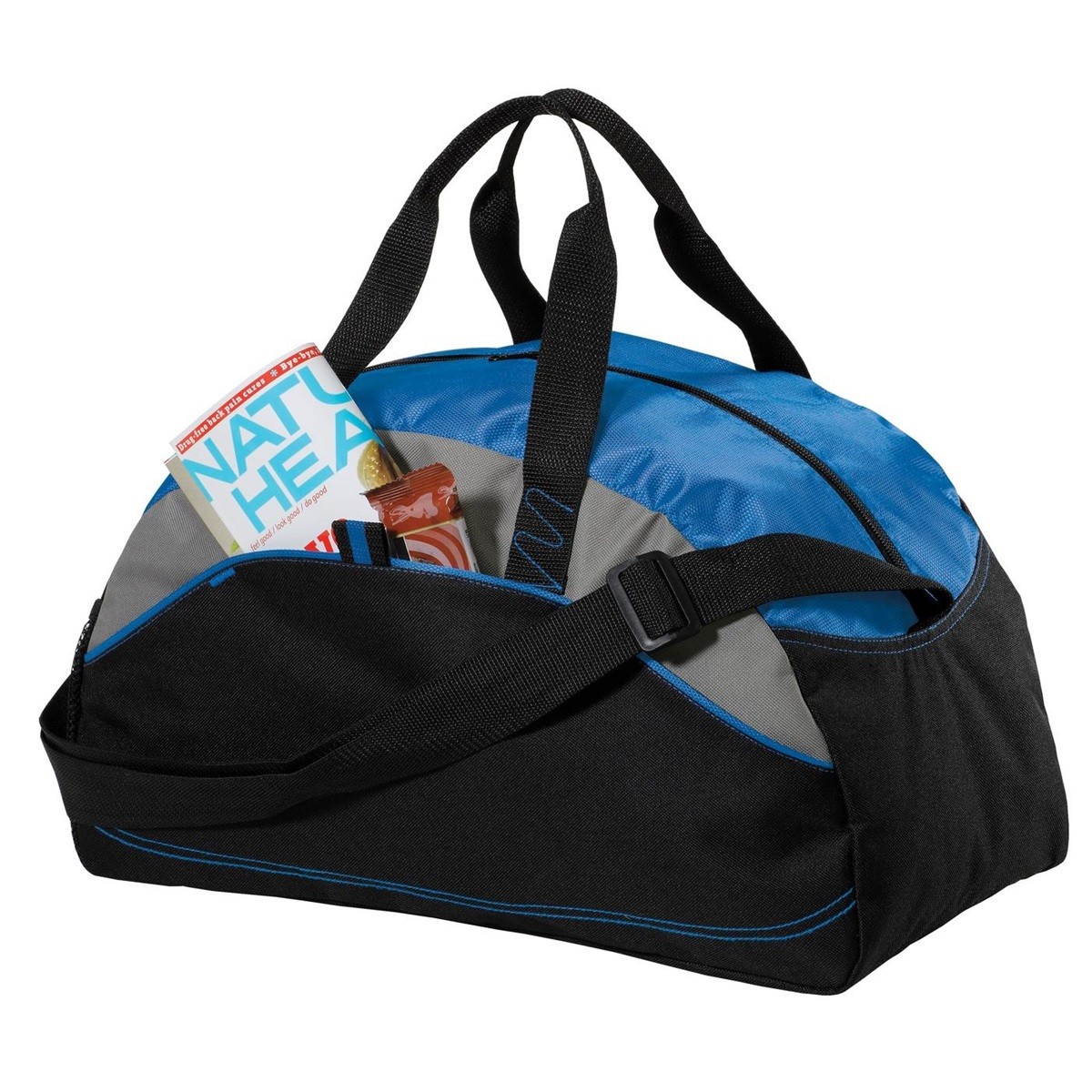 Maleta pequeña de colores contrastantes Port Authority®. BG1060 azul rey/gris/negro