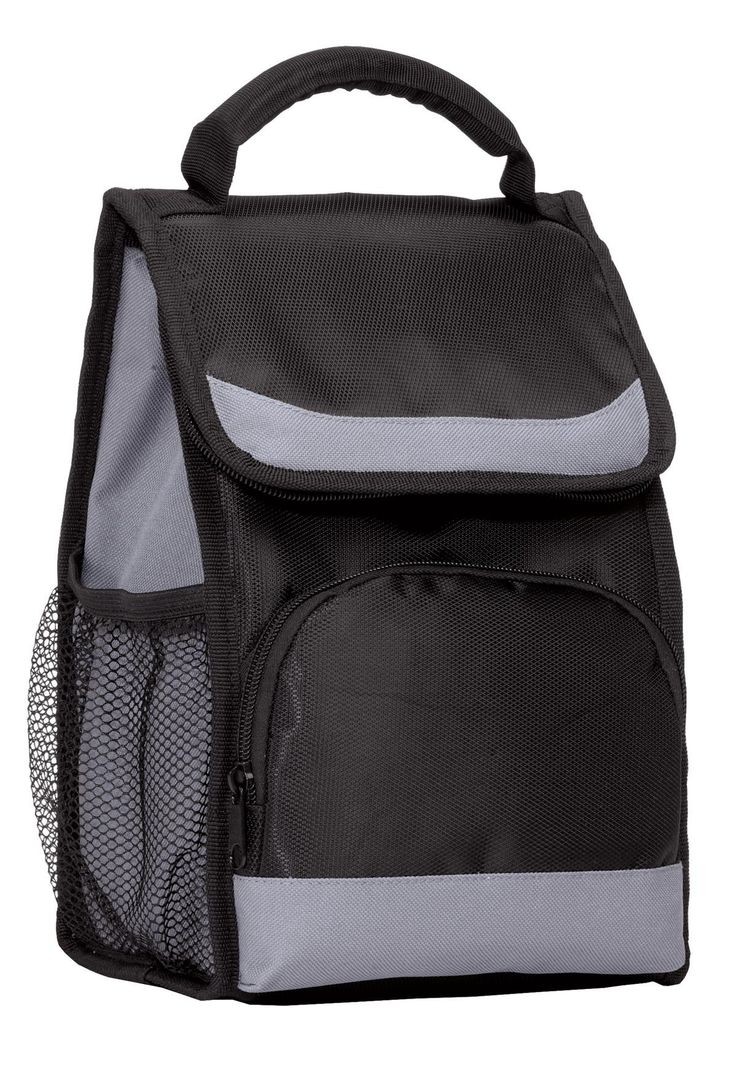 Lonchera con solapa Port Authority®. BG116 negro/gris