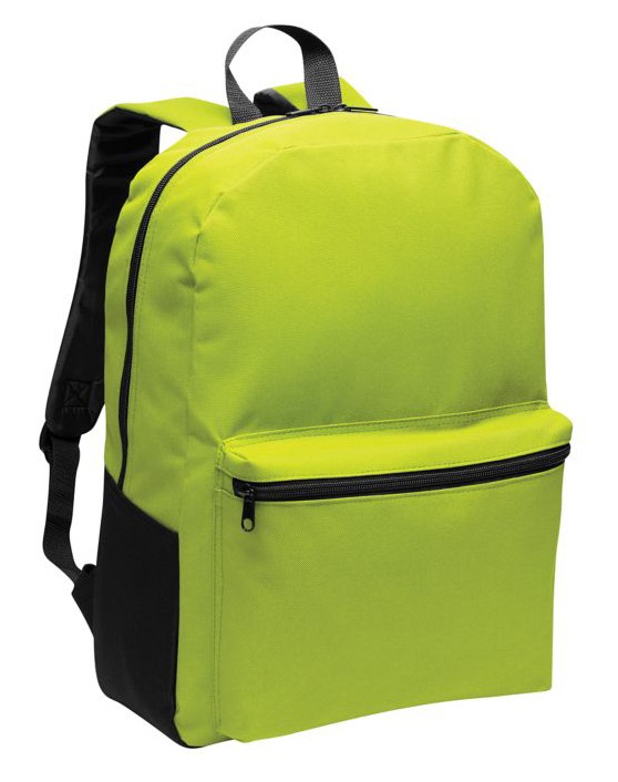 Mochila para laptop de 15" estilo retro Port Authority®. BG203 verde lima claro/negro
