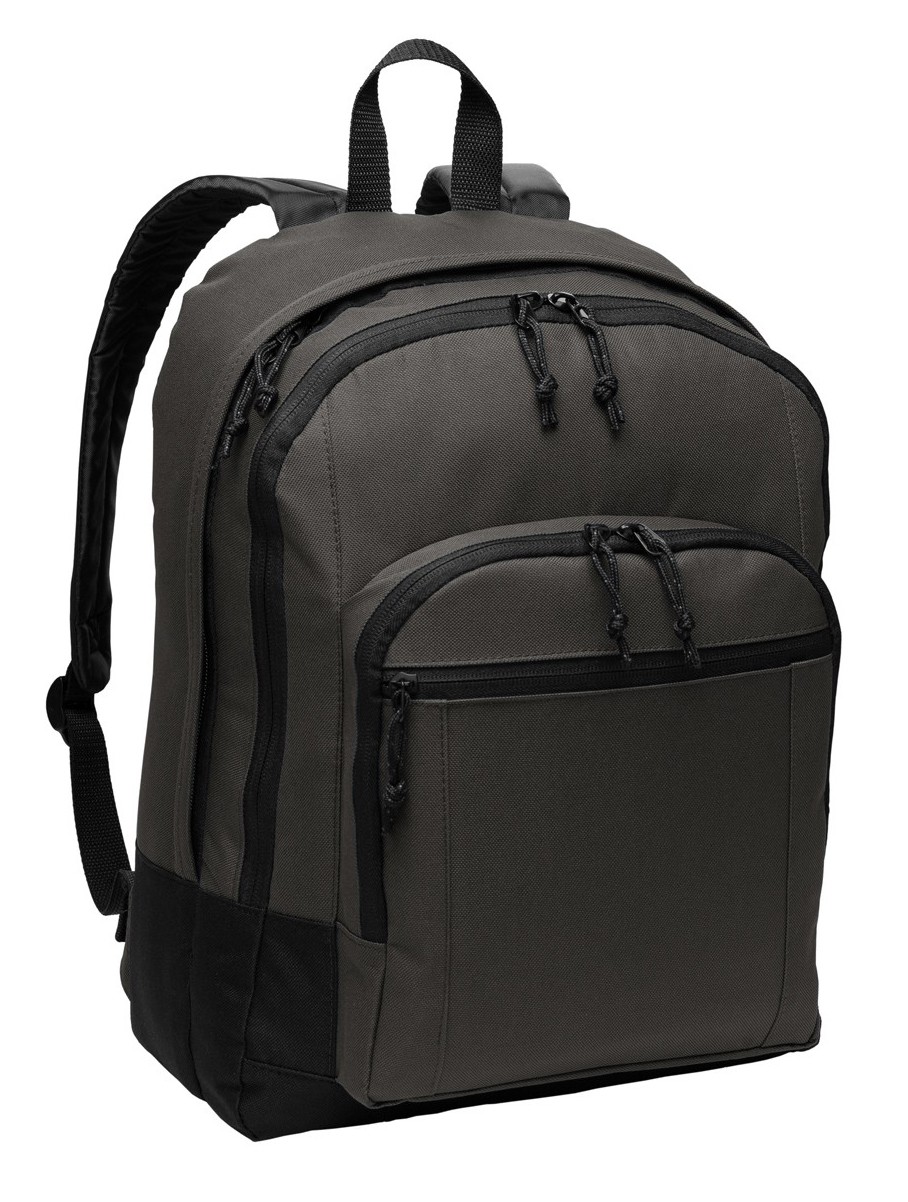 Mochila básica para laptop de 15" Port Authority®. BG204 gris oscuro/negro
