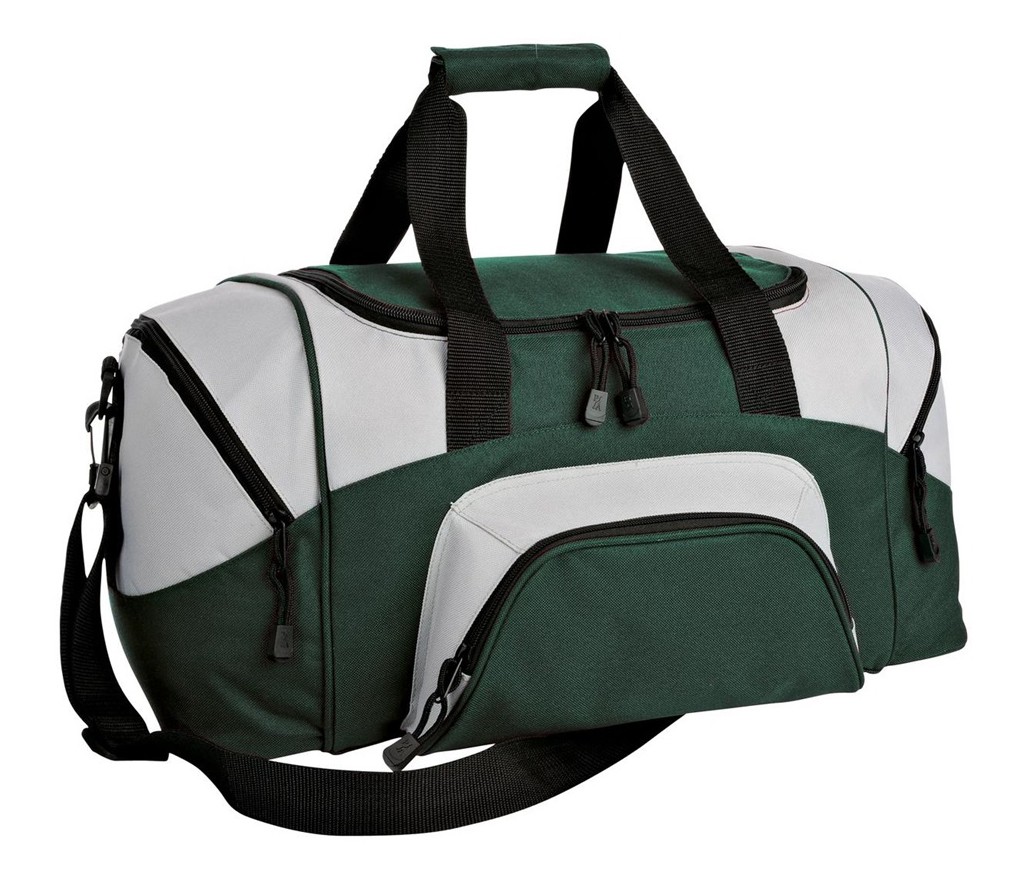 Pequeña maleta deportiva bicolor Port Authority®. BG990S verde cazador/gris
