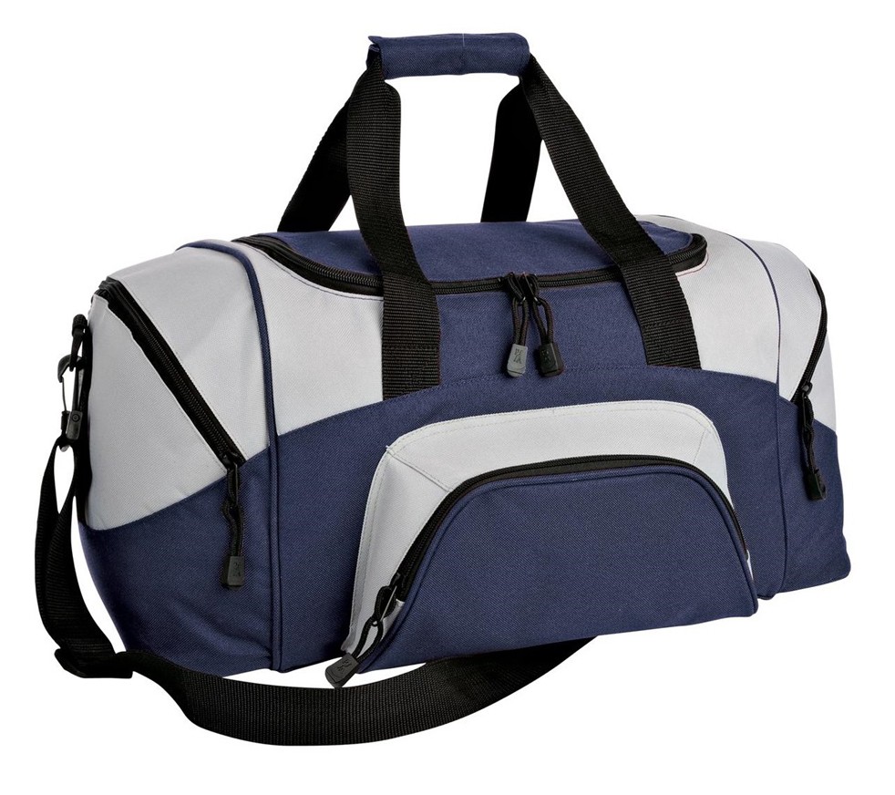 Pequeña maleta deportiva bicolor Port Authority®. BG990S azul marino/gris