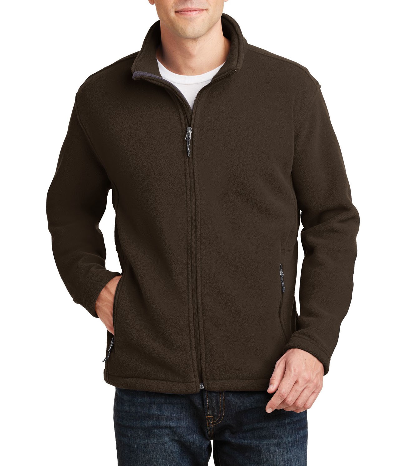 Port Authority® Suave y abrigadora chamarra polar para caballero. F217 chocolate oscuro