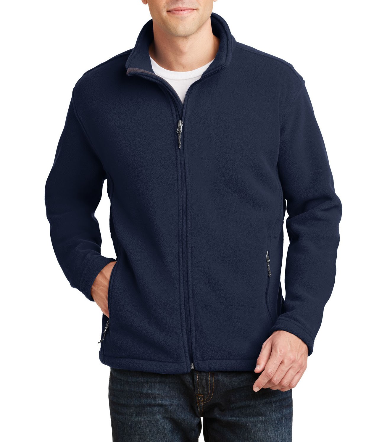 Port Authority® Suave y abrigadora chamarra polar para caballero. F217 azul marino