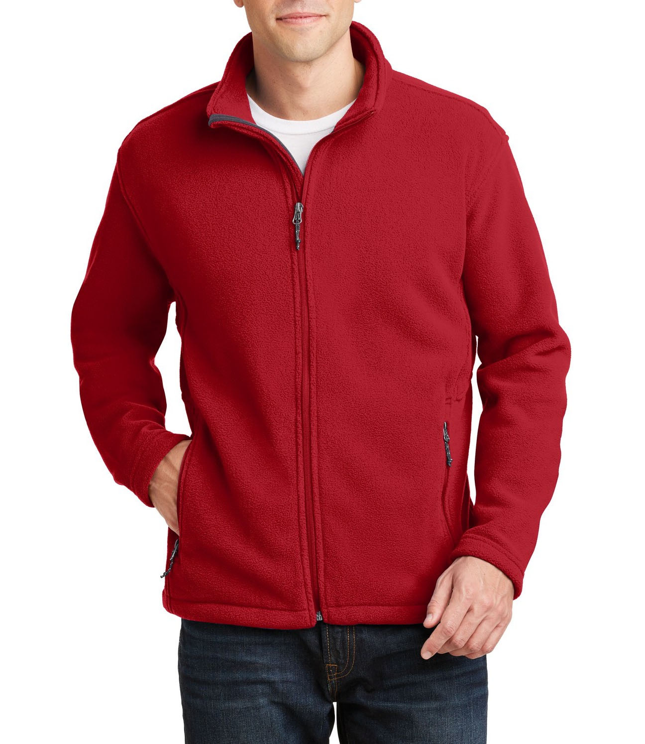 Port Authority® Suave y abrigadora chamarra polar para caballero. F217 rojo