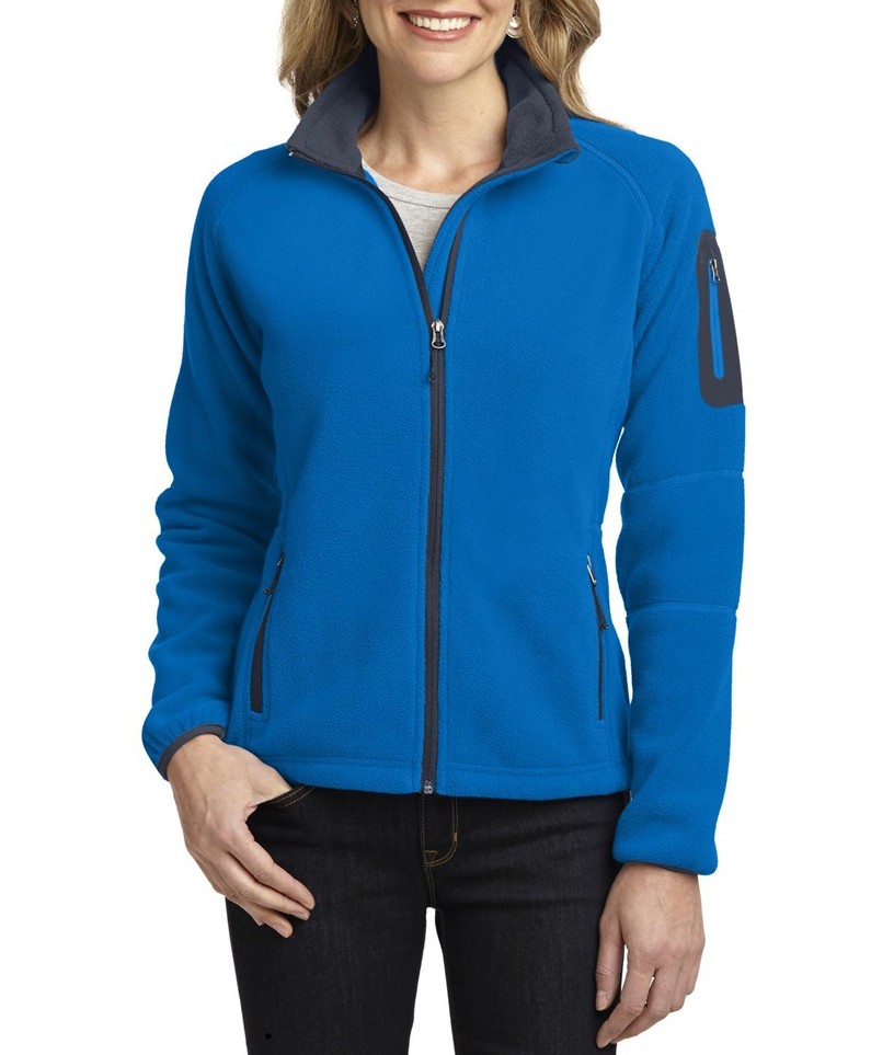 Port Authority® Chamarra polar de estilo urbano para dama. L229 azul paracaidista/gris acorazado