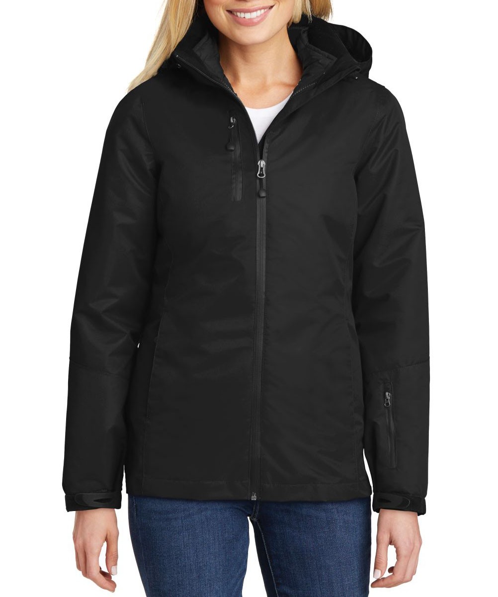 Port Authority® Chamarra térmica e impermeable para dama, 3-en-1. L332 negro