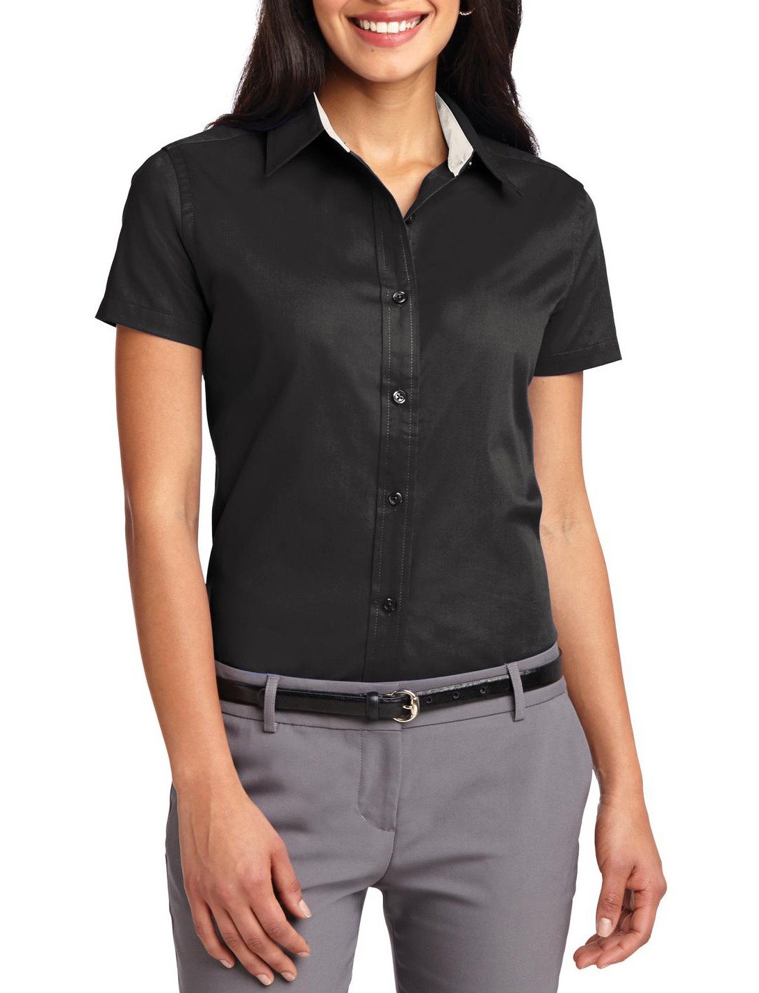 Port Authority® Blusa de manga corta de fácil cuidado. L508 negro