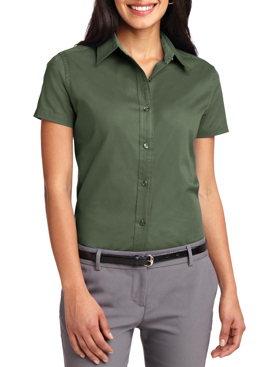 Port Authority® Blusa de manga corta de fácil cuidado. L508 verde trébol