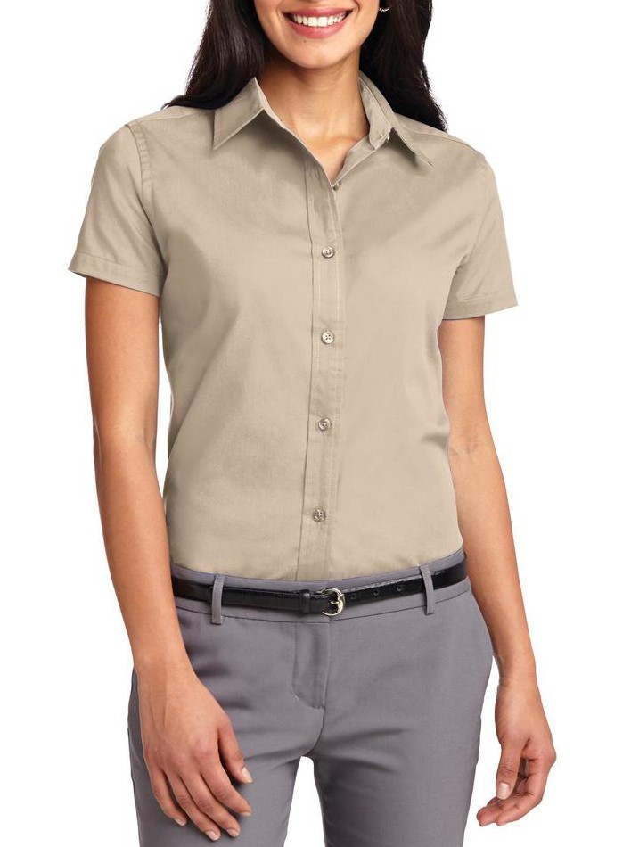 Port Authority® Blusa de manga corta de fácil cuidado. L508 beige