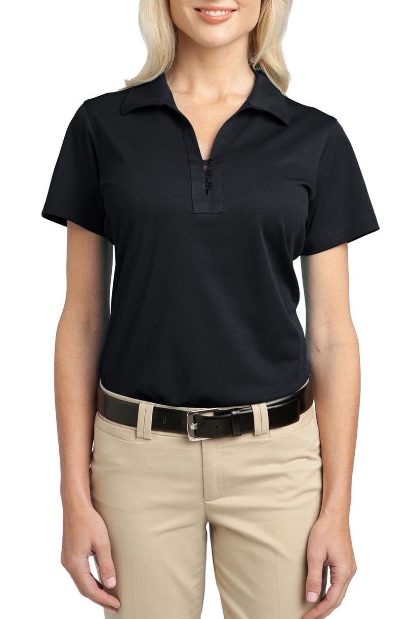 Port Authority Blusa polo para dama con proteccion UV ideal para uniforme. L527 negro