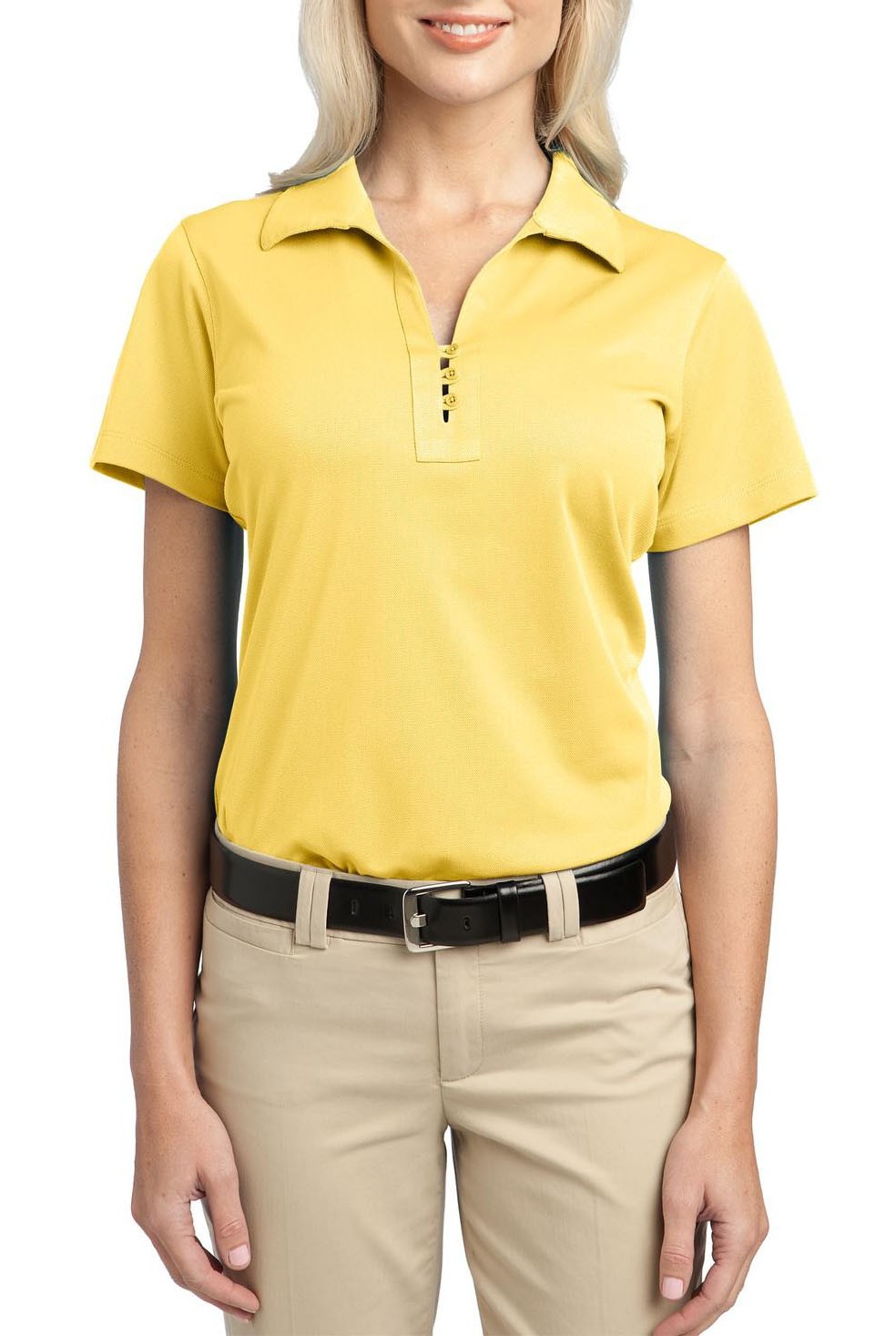 Port Authority® Blusa polo para dama con protección UV, ideal para uniforme. L527 amarillo