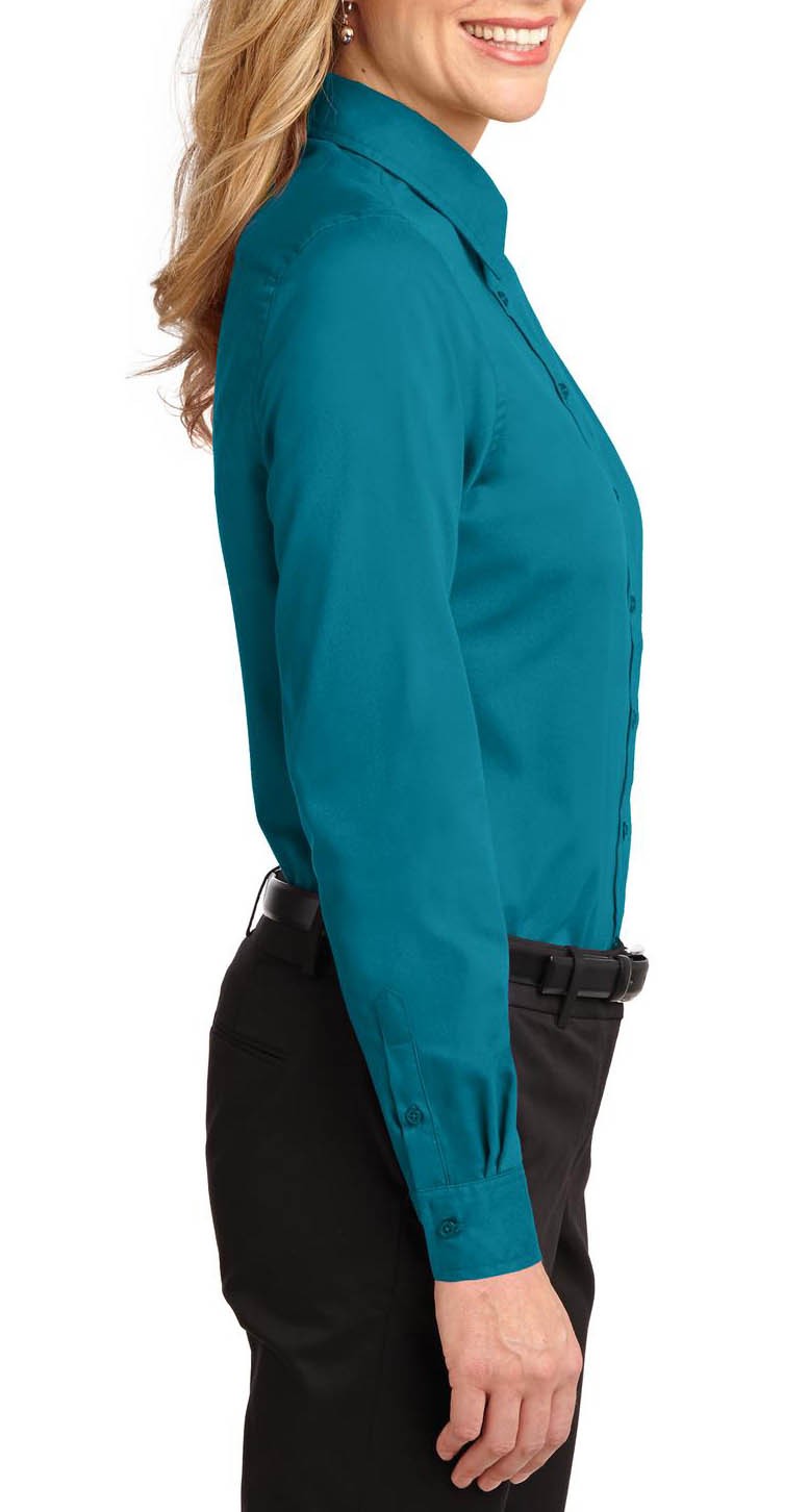 Port Authority® blusa de manga larga anti-arrugas, perfecta para la jornada laboral. L608 cerceta