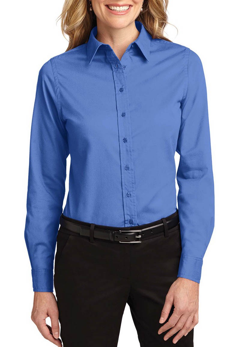 Port Authority® blusa de manga larga anti-arrugas, perfecta para la jornada laboral. L608 azul ultramar