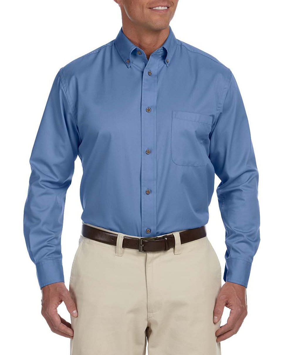 Harriton® camisa de manga larga con tecnología antimanchas. M500 azul náutico