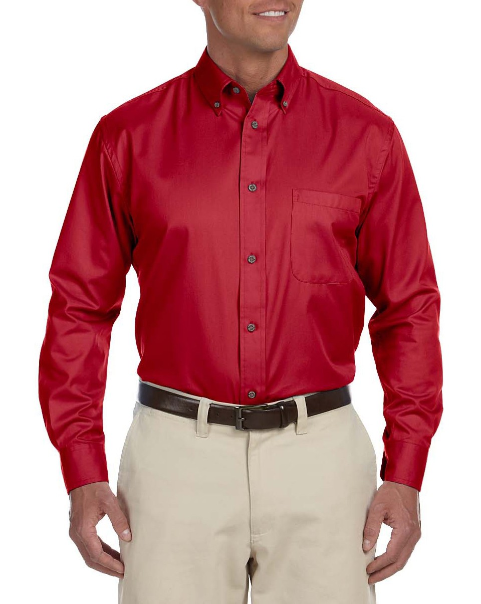 Harriton® camisa de manga larga con tecnología antimanchas. M500 rojo