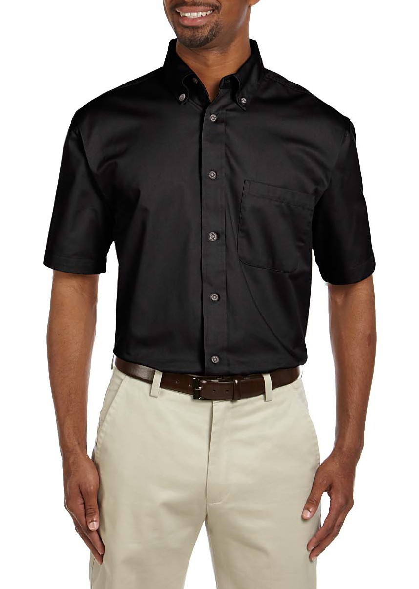 Harriton® camisa de manga corta antimanchas y antiarrugas. M500S negro