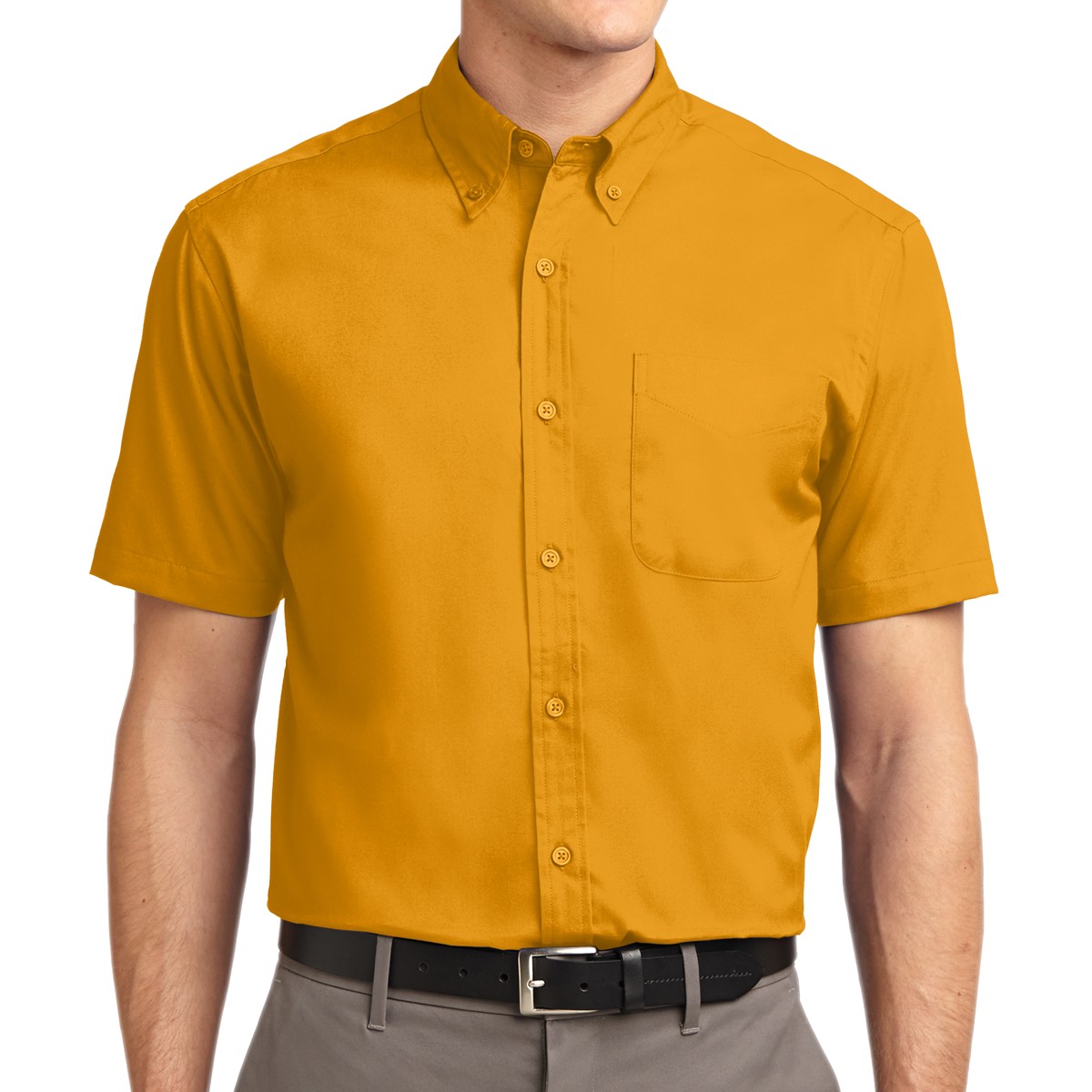 Port Authority camisa de manga corta resistente a las arrugas. S508 amarillo oro