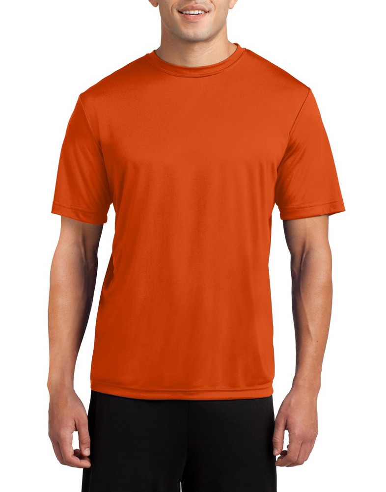 Sport-Tek® Camiseta de manga corta, ligera y absorbente, resistente a la decoloración. ST350 anaranjado intenso