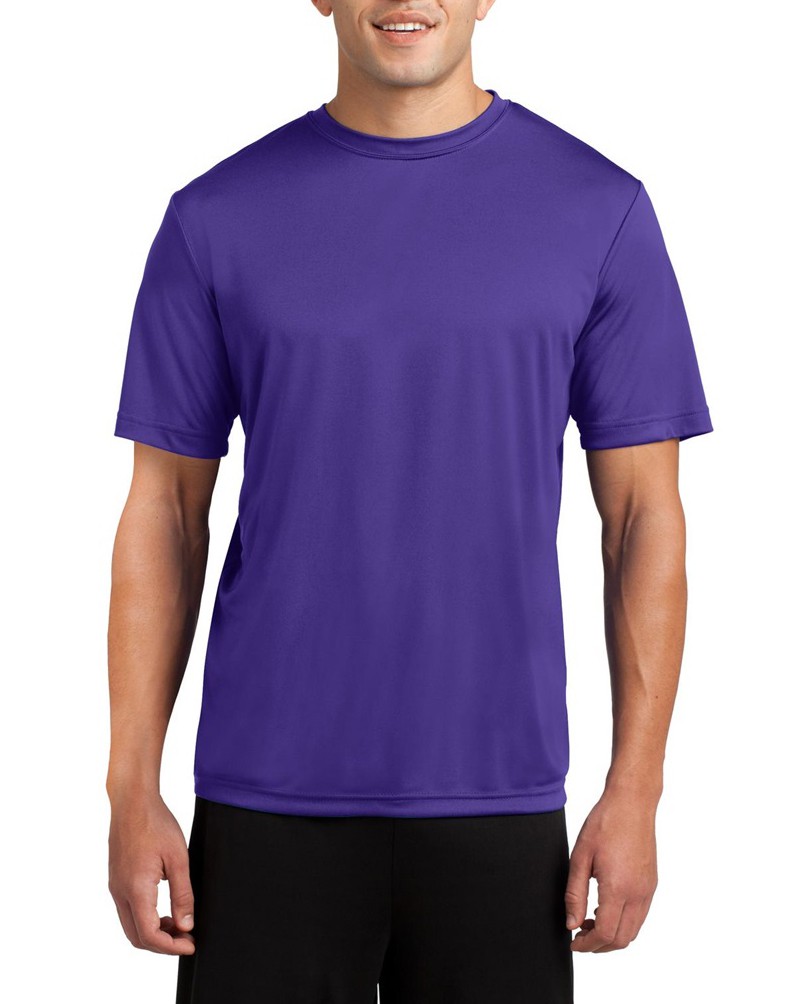 Sport-Tek® Camiseta de manga corta, ligera y absorbente, resistente a la decoloración. ST350 morado