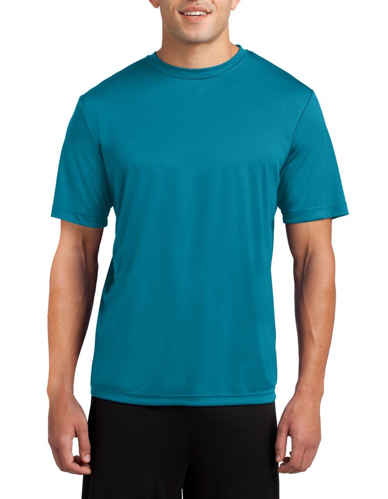 Sport-Tek® Camiseta de manga corta, ligera y absorbente, resistente a la decoloración. ST350 azul tropical