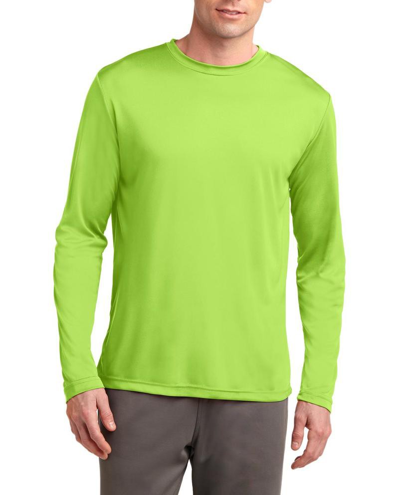 Sport-Tek® Camiseta de manga larga. Ligera y absorbente, resistente a la decoloración. ST350LS verde lima