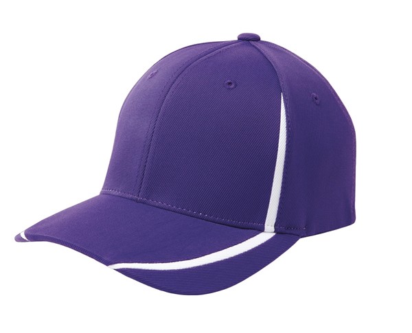 Sport-Tek® Gorra estructurada de perfil medio, bicolor. STC16 morado/blanco