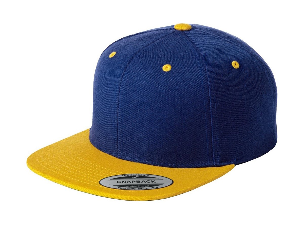 Sport-Tek® Gorra estructurada de perfil alto y ajuste perfecto. STC19 azul rey/amarillo oro