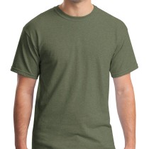 Gildan® Camiseta cuello redondo, algodón pesado. 5000 verde militar jaspeado