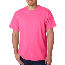 Gildan® Camiseta cuello redondo, algodón pesado. 5000 rosa seguridad