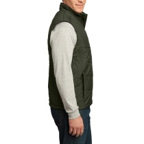 Port Authority® Chaleco acolchado para hombre con cuello estilo cadete. J709 oliva/pimiento