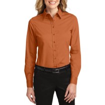 Port Authority® blusa de manga larga anti-arrugas, perfecta para la jornada laboral. L608 anaranjado texas