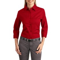 Port Authority® blusa manga 3/4, antiarrugas, perfecta para el trabajo. L612 rojo