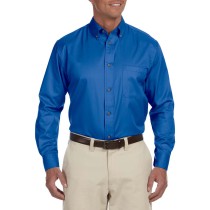 Harriton camisa de manga larga con tecnología antimanchas. M500 azul francés
