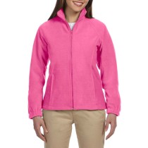 Harriton® Chamarra de suave tela polar, con cierre y dos bolsillos. M990w rosa