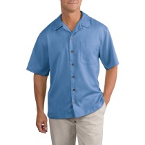 Port Authority® camisa de manga corta con acabado antimanchas y botones de coco. S535 azul