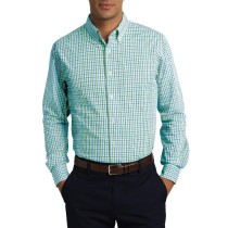 Port Authority® Camisa a cuadros de manga larga y fácil cuidado. s654 verde/agua