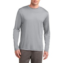 Sport-Tek® Camiseta de manga larga. Ligera y absorbente, resistente a la decoloración. ST350LS plata