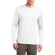 Sport-Tek® Camiseta de manga larga. Ligera y absorbente, resistente a la decoloración. ST350LS blanco