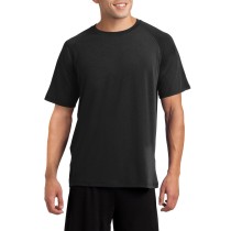 Sport-Tek® Camiseta de alto rendimiento, cuello redondo y manga raglán. ST700 negro