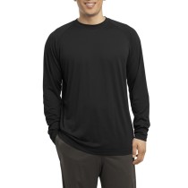 Sport-Tek® Camiseta de manga larga y cuello redondo, alto rendimiento. ST700LS negro