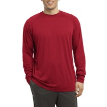 Sport-Tek® Camiseta de manga larga y cuello redondo, alto rendimiento. ST700LS rojo