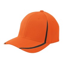 Sport-Tek® Gorra estructurada de perfil medio, bicolor. STC16 anaranjado intenso/negro