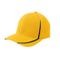 Sport-Tek® Gorra estructurada de perfil medio, bicolor. STC16 amarillo oro/negro