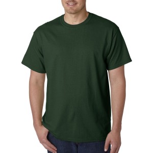 Gildan® Camiseta cuello redondo, algodón pesado. 5000 verde bosque