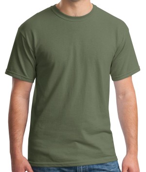 Gildan® Camiseta cuello redondo, algodón pesado. 5000 verde militar