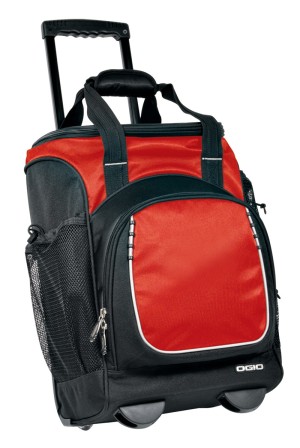 OGIO® Pulley Cooler, hielera para 36 latas con asa regulable. 611701 rojo/negro