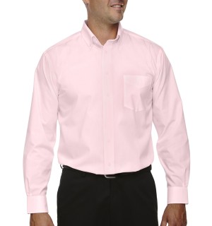 Devon & Jones Camisa fina de popelina, manga larga, corte clásico. D620 rosa