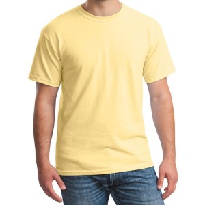 Gildan® Camiseta cuello redondo, algodón pesado. 5000 amarillo bruma