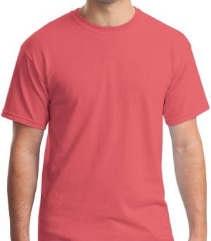 Gildan® Camiseta cuello redondo, algodón pesado. 5000 seda coral
